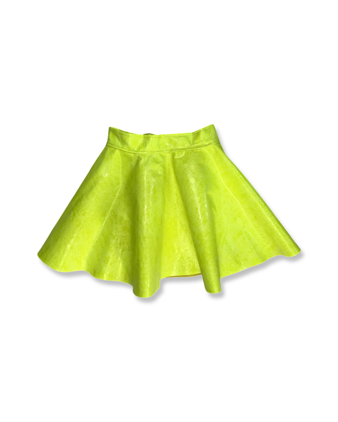Uniform Circle Skirt in Neon Yellow
