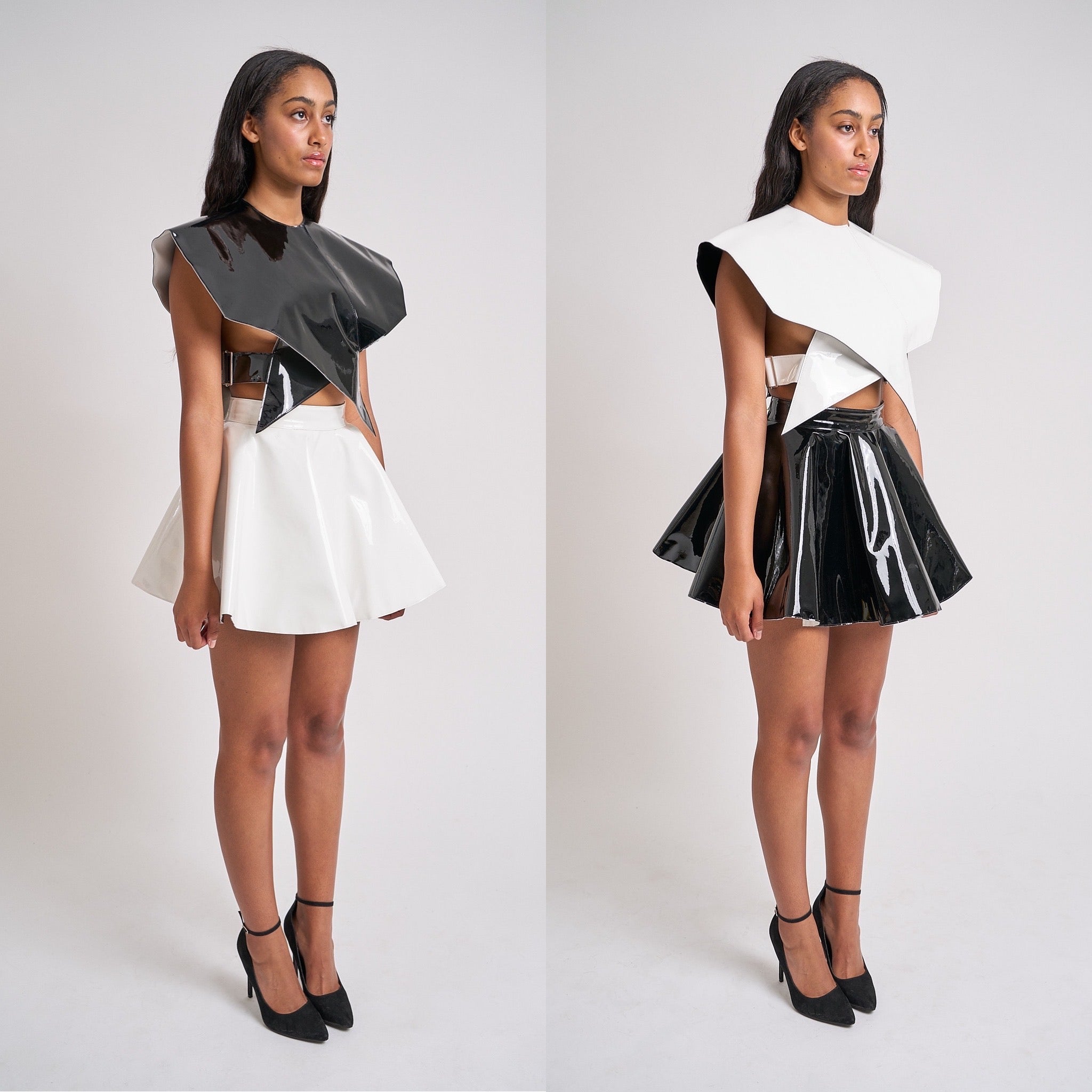 Uniform Cross Top in Reversible Black & White