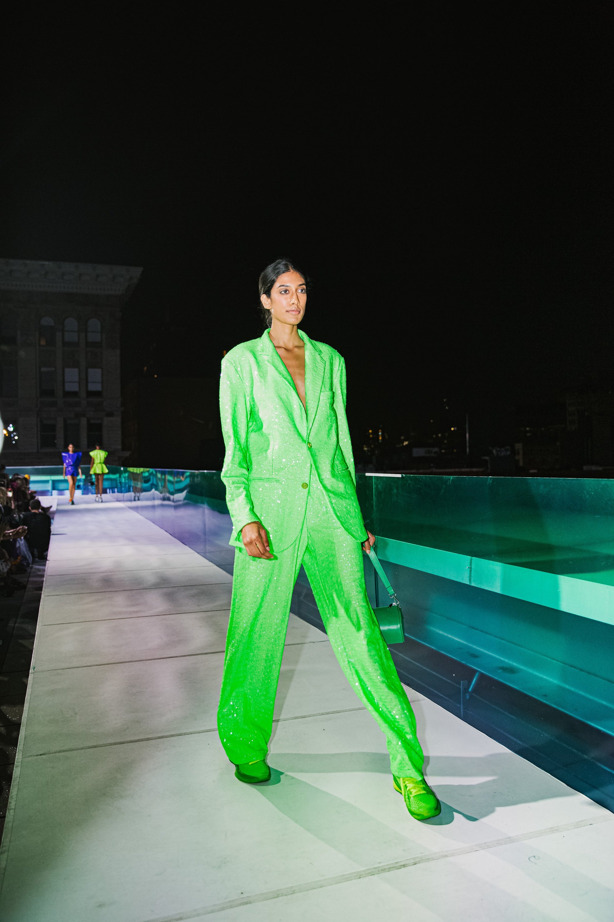 Suit Pant in Neon Green Sequin Suit Pant in Neon Green Sequin